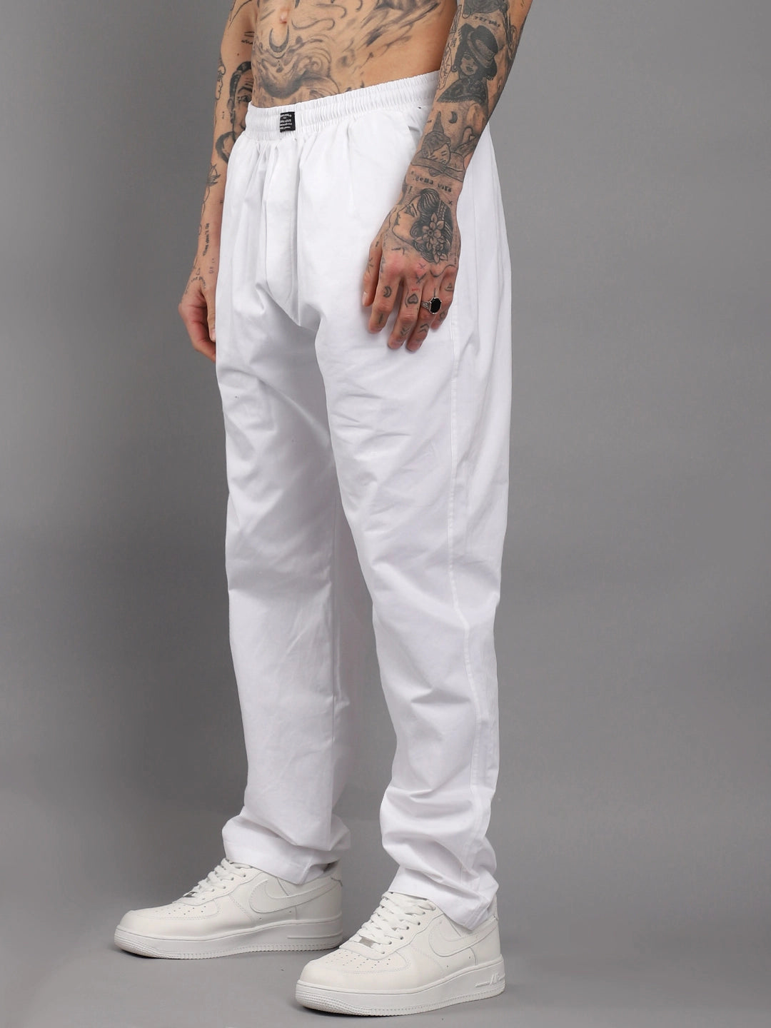 Antonio Cotton White With Tich Button Co-Ord Set