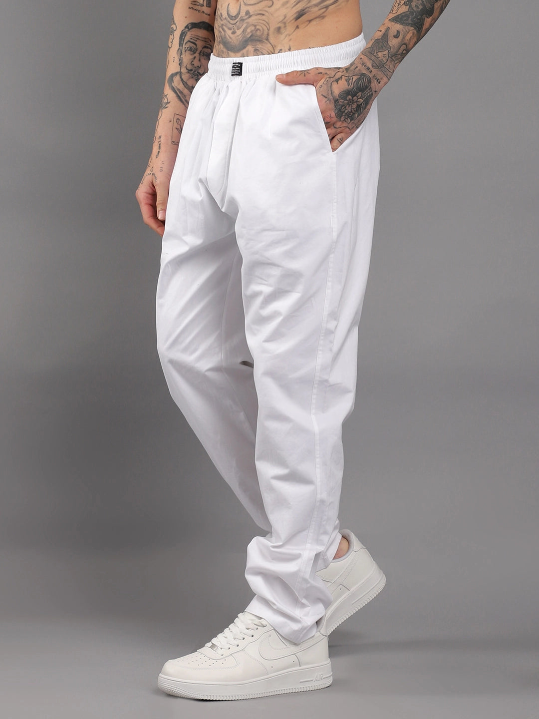 Antonio Cotton White With Tich Button Co-Ord Set