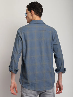 Sherwood Paled Check Sky Blue Full Sleeve Shirt