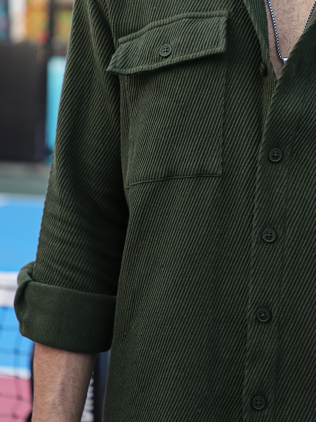 Vanta Olive Green Cotrise Co Ord Set