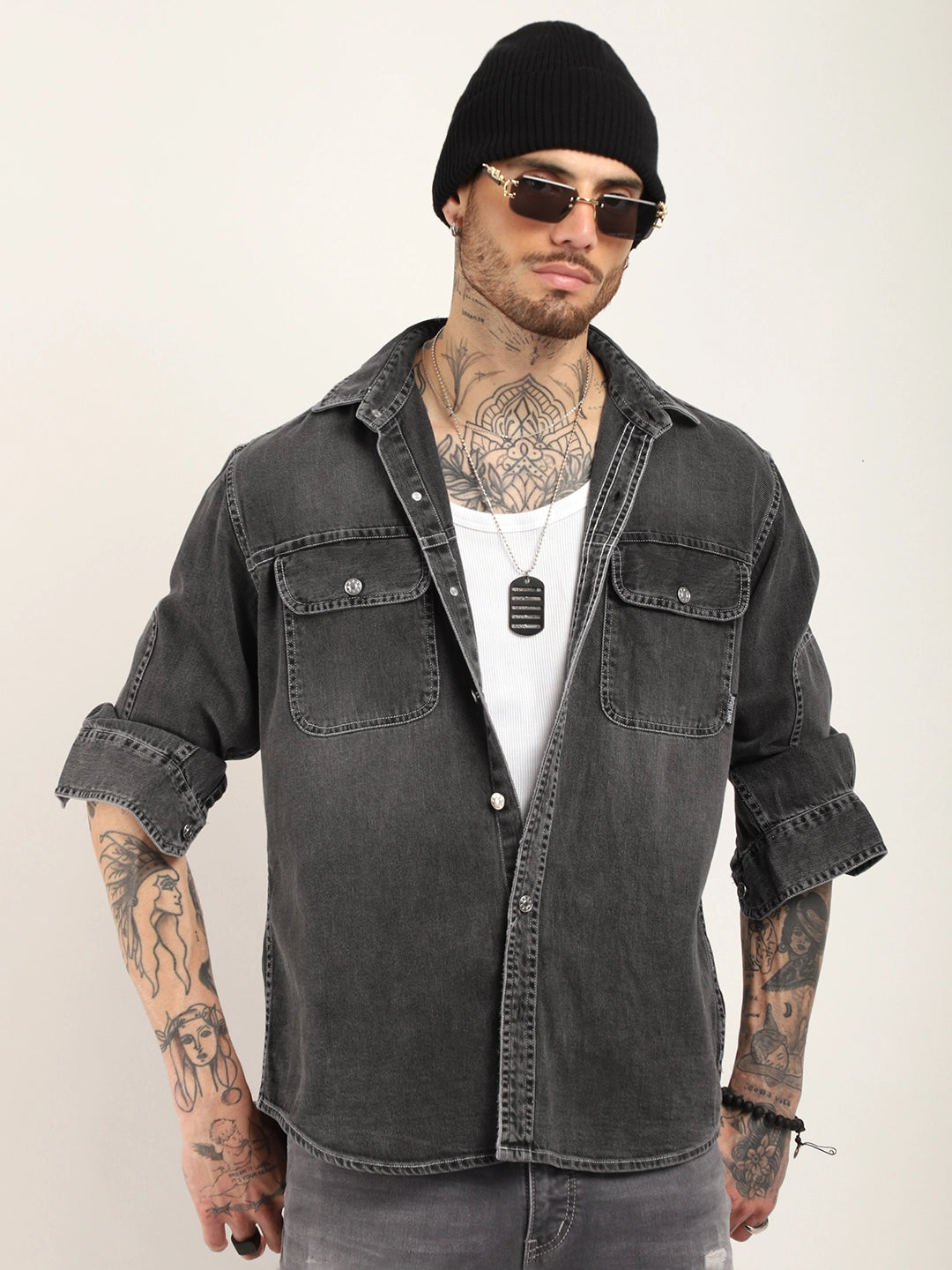 Cuban Charcoal Denim Shirt