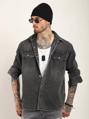 Cuban Charcoal Denim Shirt