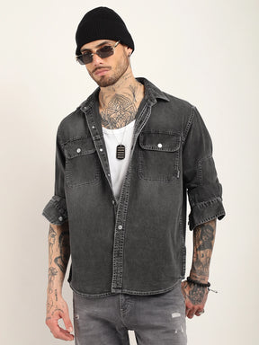 Cuban Charcoal Denim Shirt