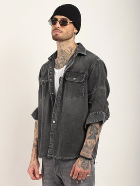 Cuban Charcoal Denim Shirt