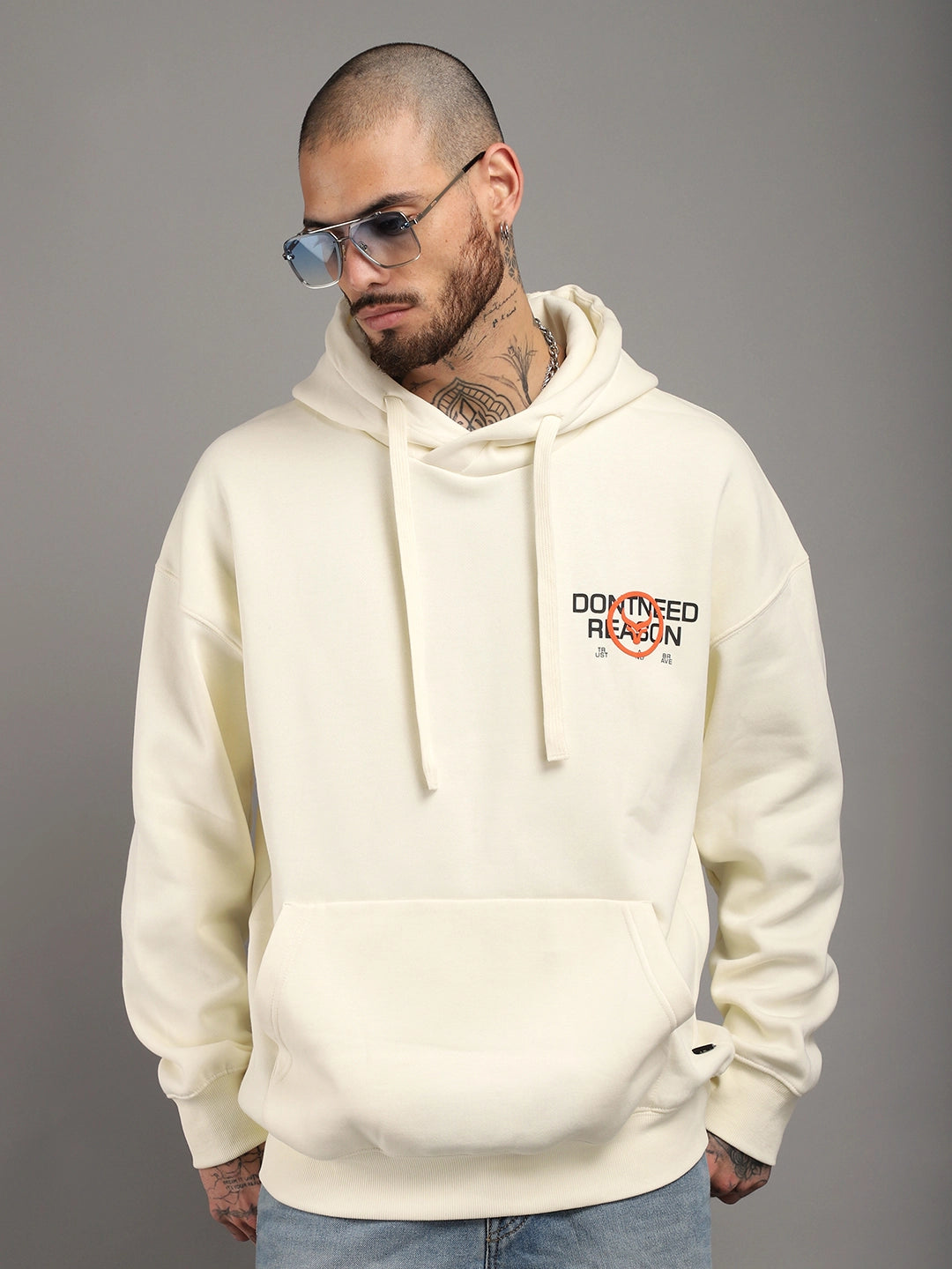 Savile Row Style White Oversized Hoodie