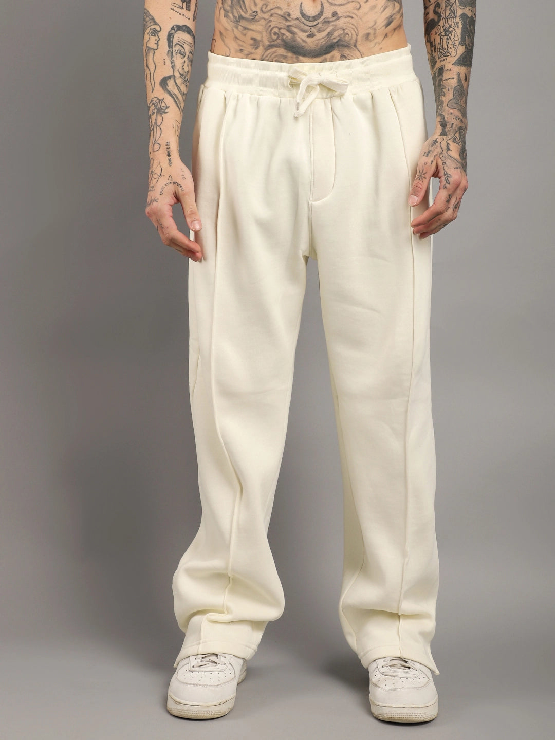 White Fleece Tracksuit Men