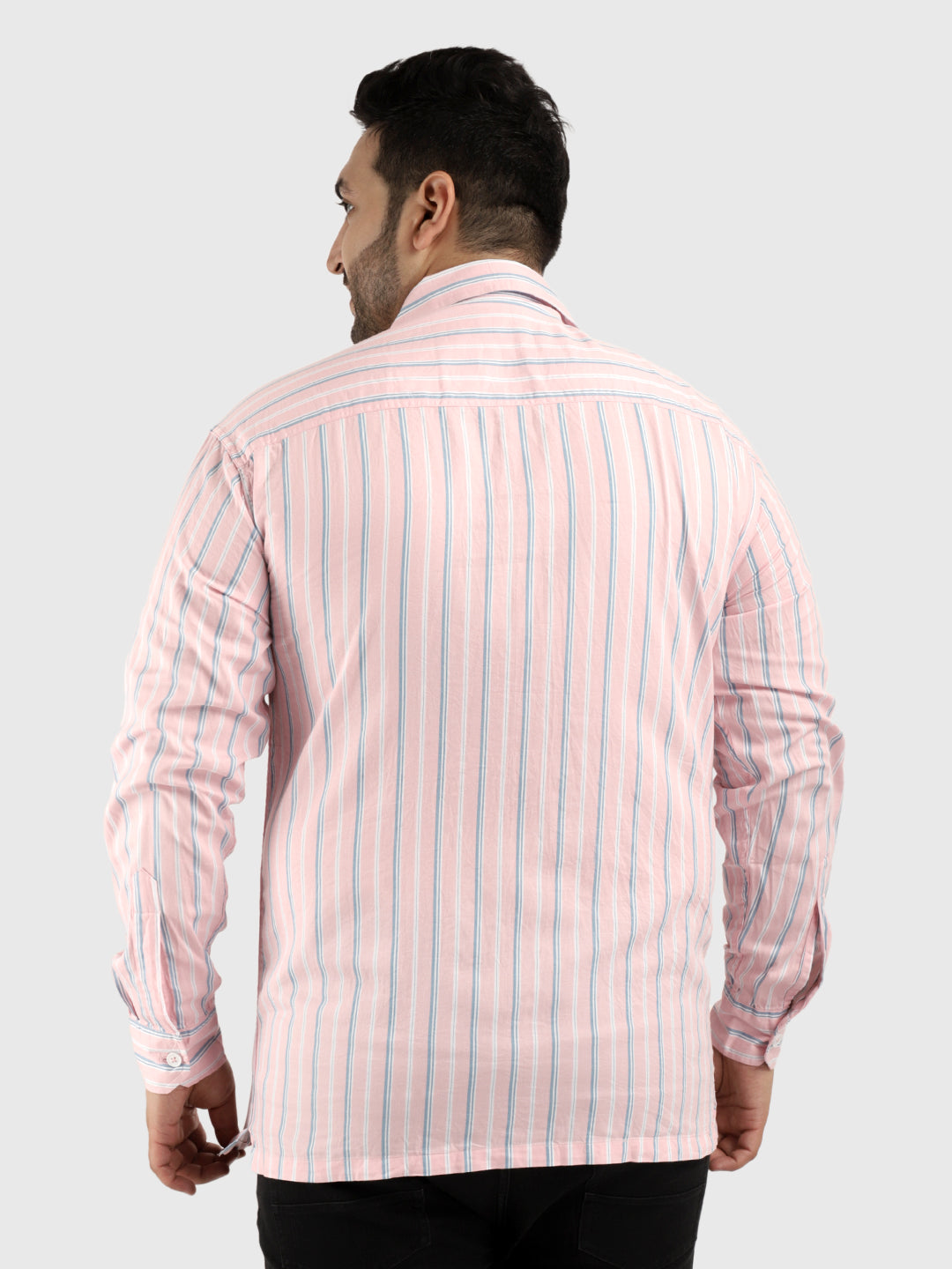 Allesia Pink Plus Size Stripe Shirt