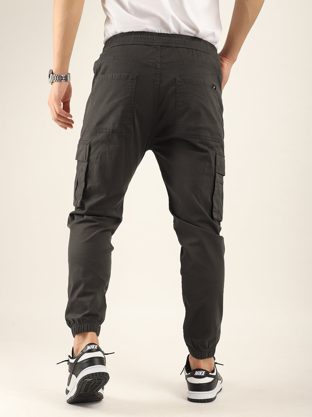 Dark Grey Cotton Twill Cargo