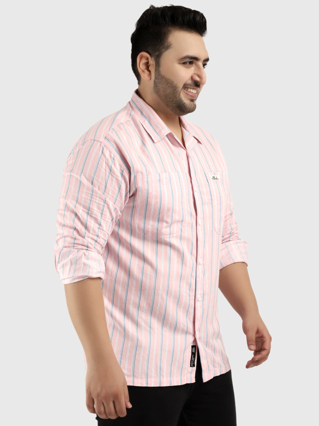 Allesia Pink Stripe Plus Size Shirt