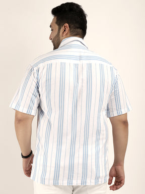 Venis White Strips half sleeve Shirt