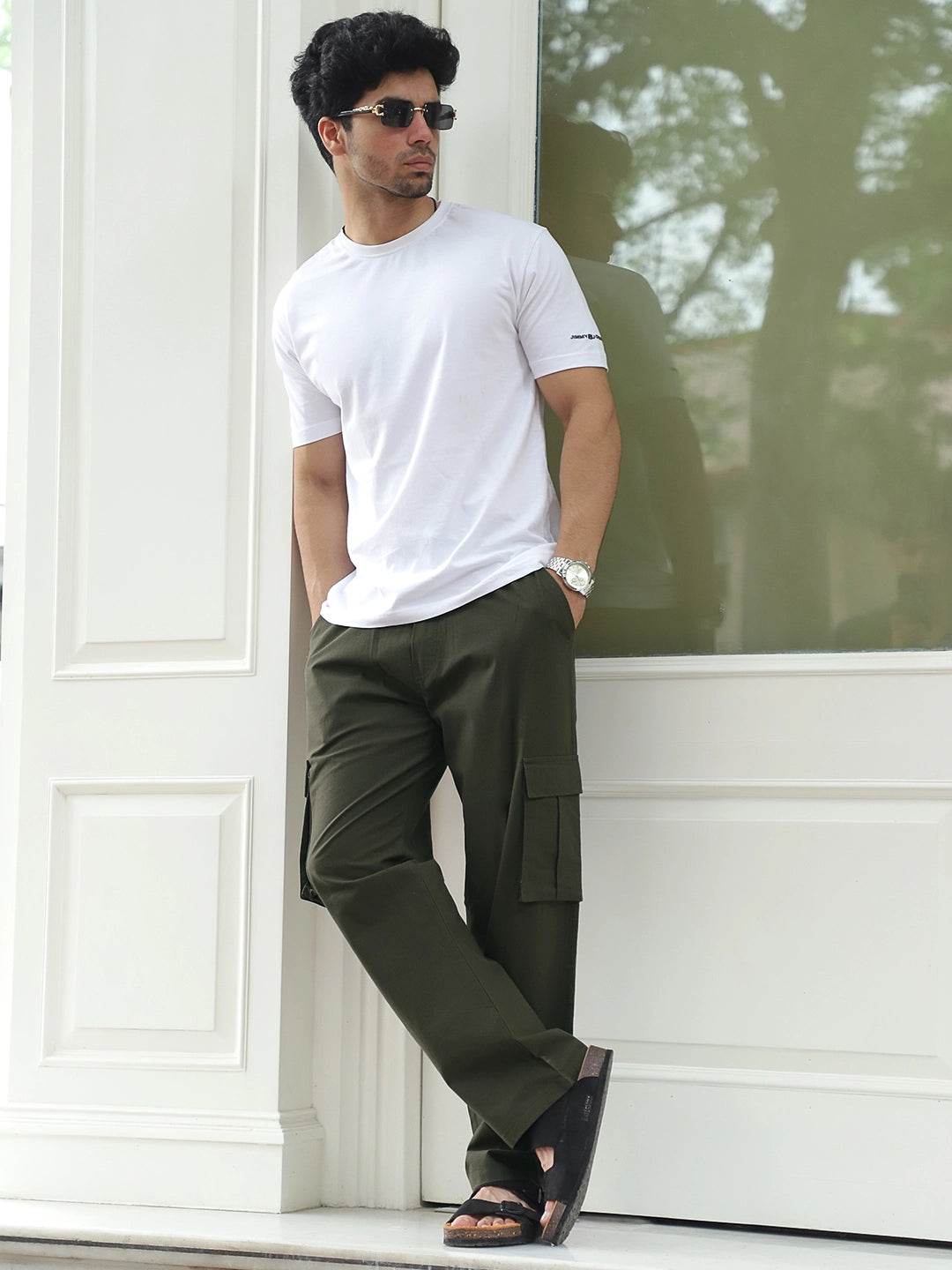 TerraTone Olive Green Baggy Fit Cotton Cargo