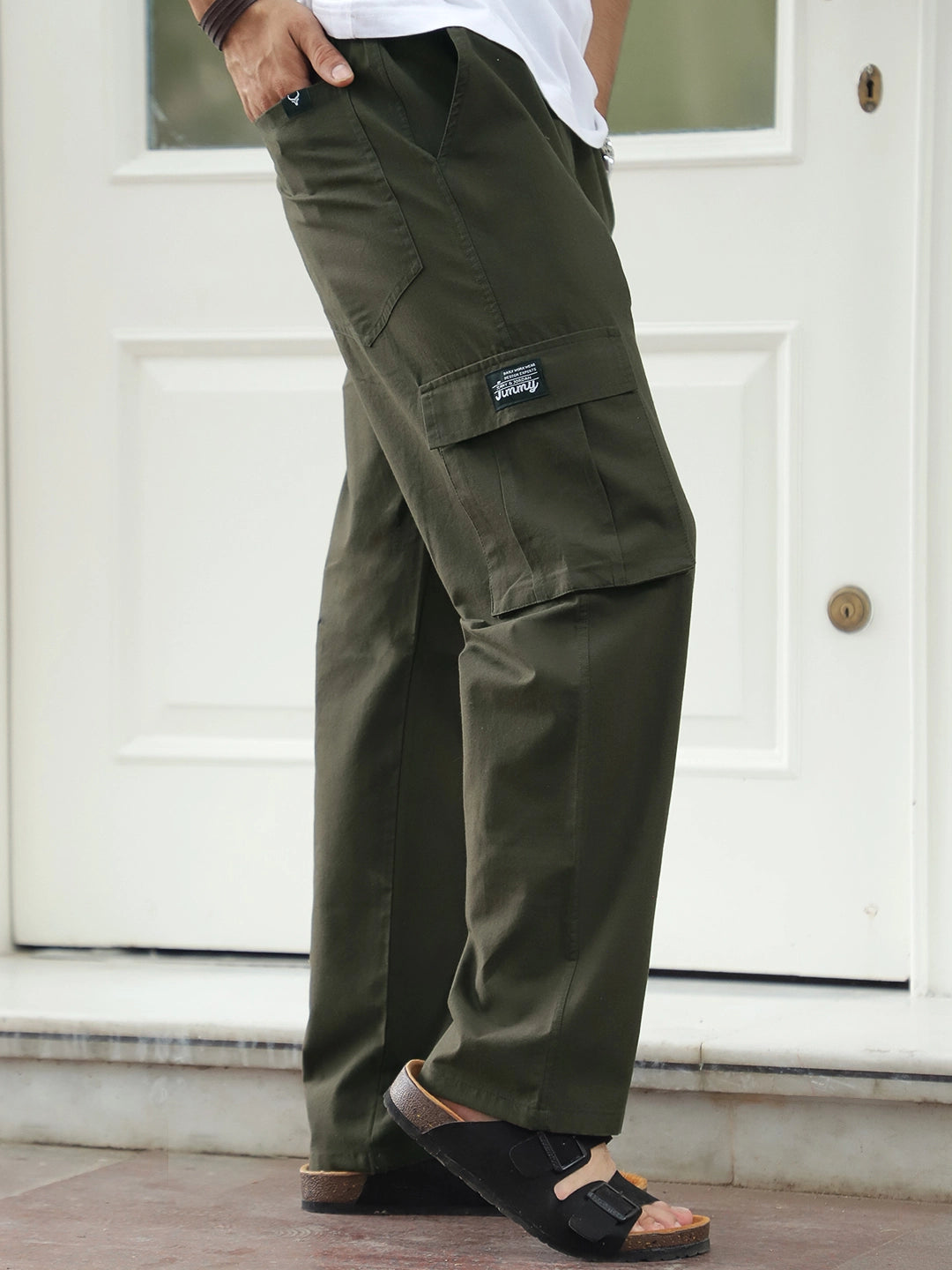 TerraTone Olive Green Baggy Fit Cotton Cargo