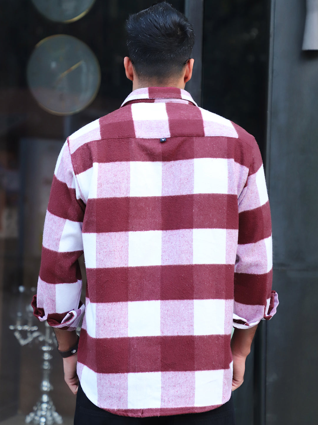 Frame Theory Maroon Check Shirt