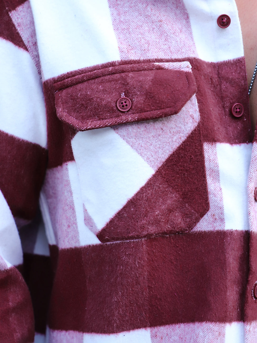 Frame Theory Maroon Check Full Sleeve Shirt