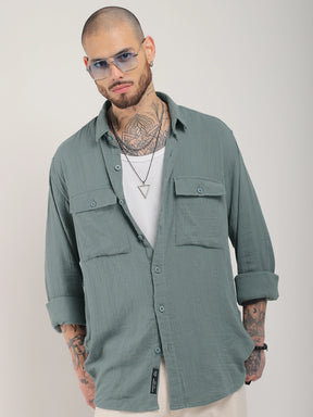 Vero Vibe Lucas Double Clothe Light Green Shirt