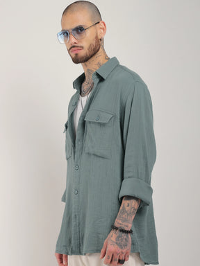 Vero Vibe Lucas Double Clothe Light Green Shirt