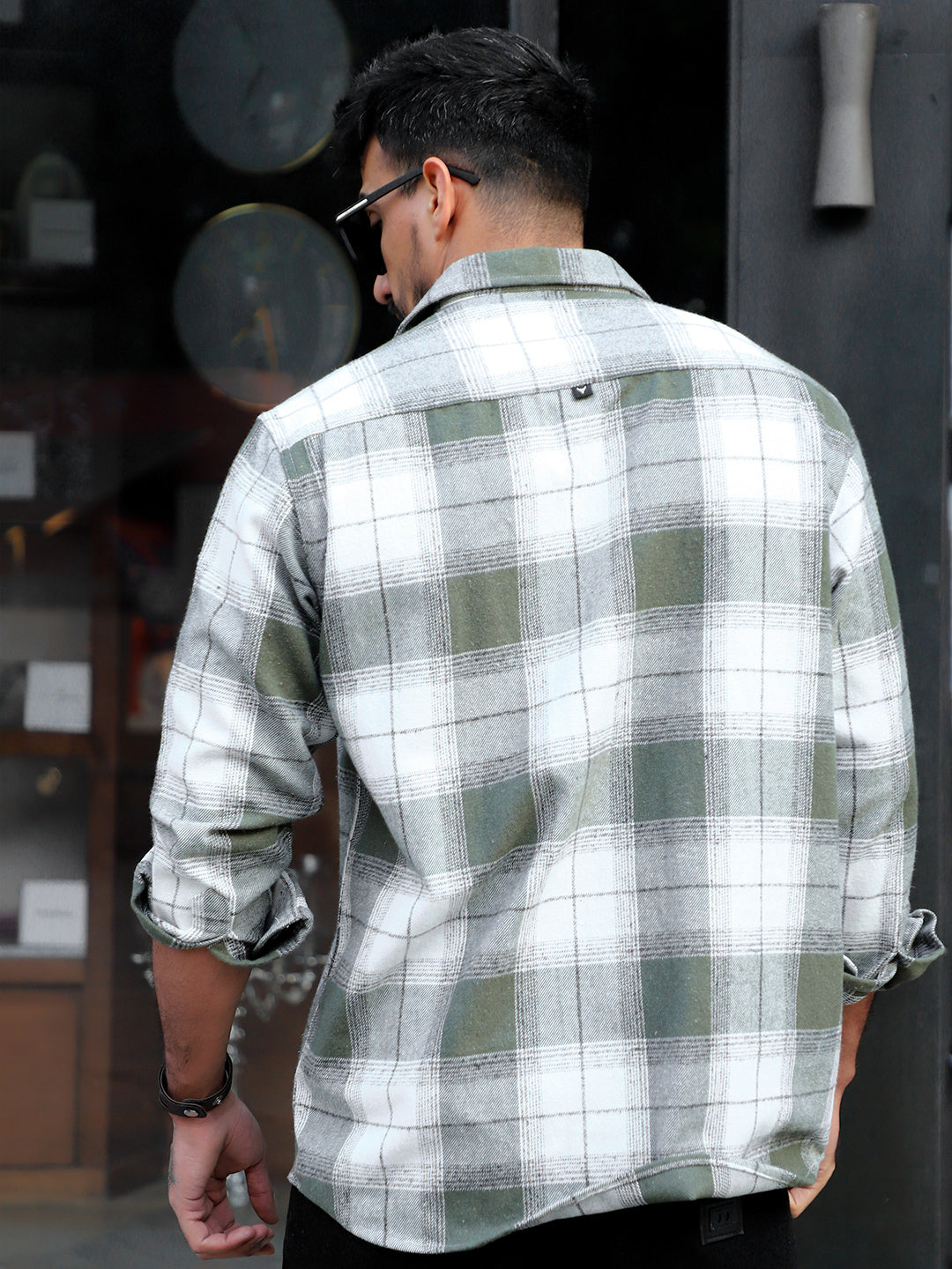 Daytona Olive Check Full Sleeve Shirt