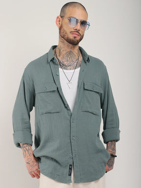 Vero Vibe Lucas Double Clothe Light Green Shirt