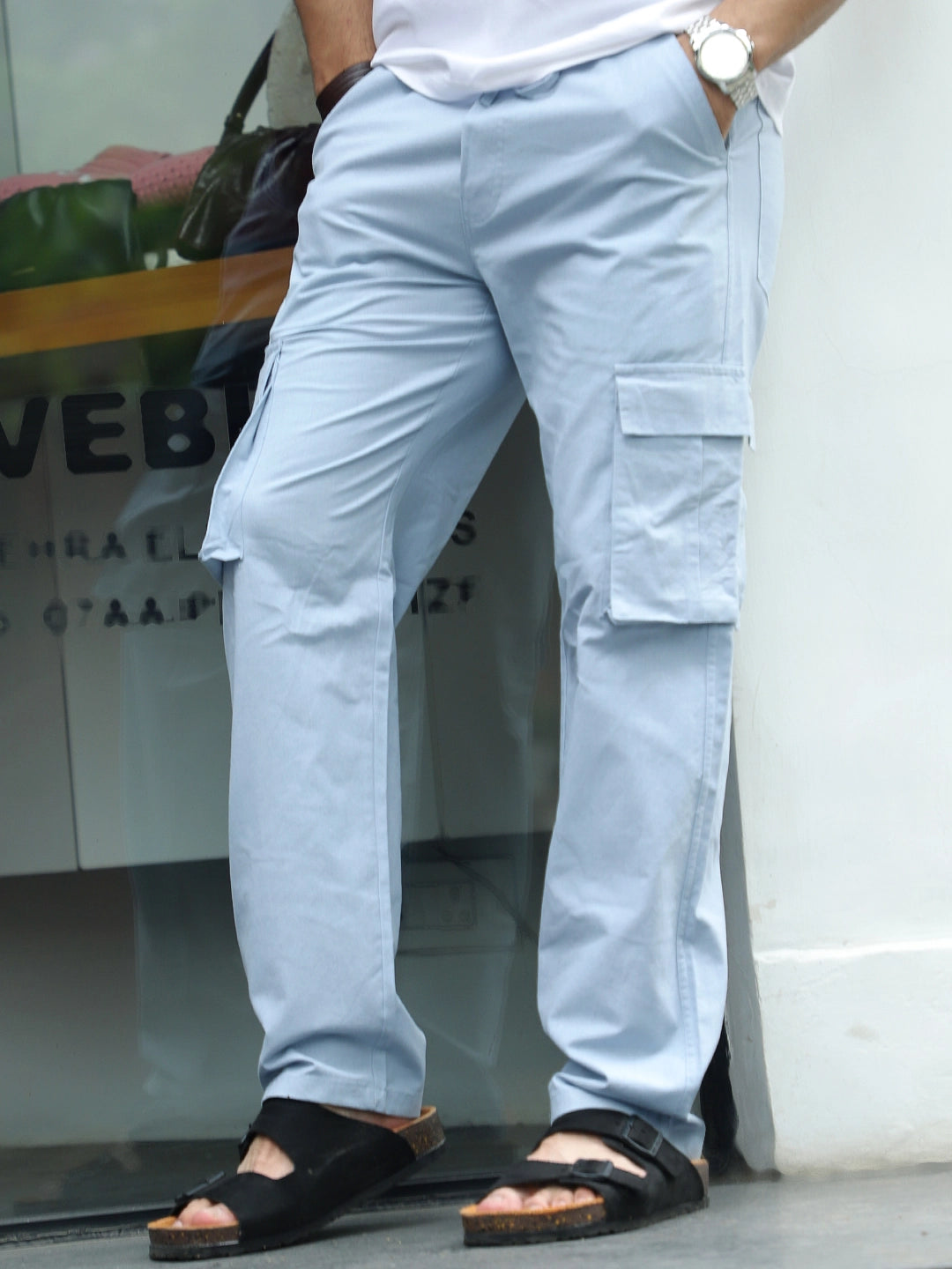 TerraTone Sky Blue Baggy Fit Cotton Cargo