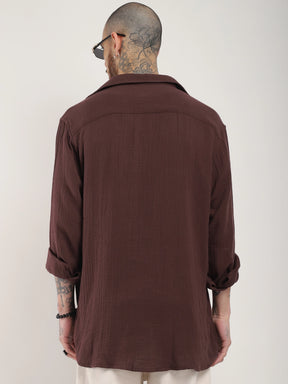 Vero Vibe Lucas Double Clothe Brown Shirt