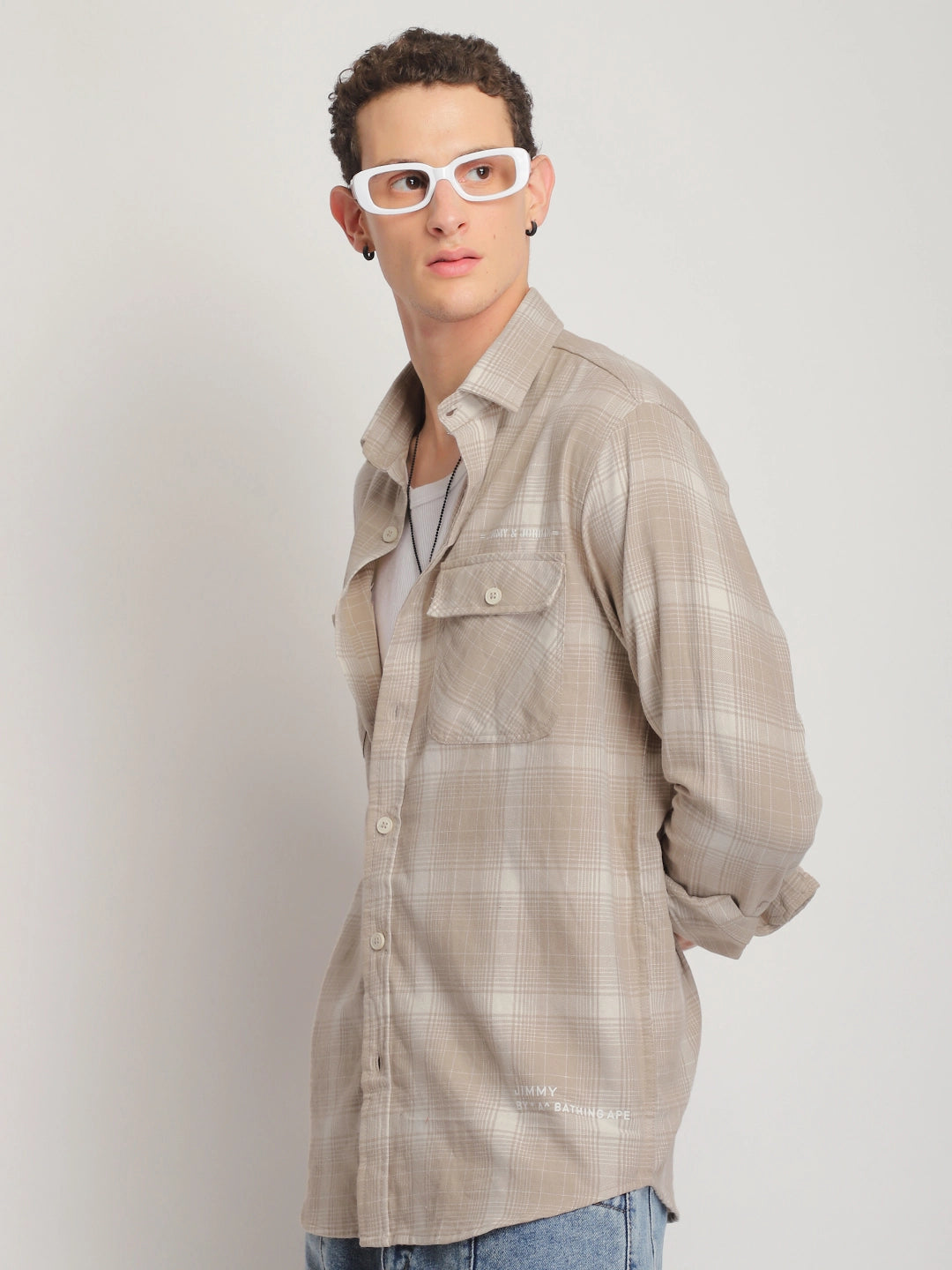 Sherwood Paled Check Beige Full Sleeve Shirt