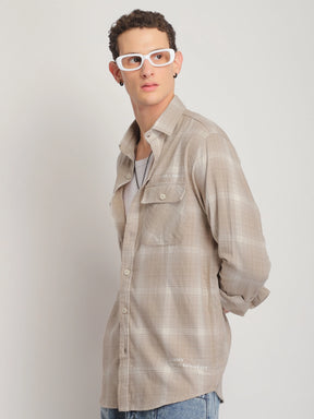 Sherwood Paled Check Beige Full Sleeve Shirt