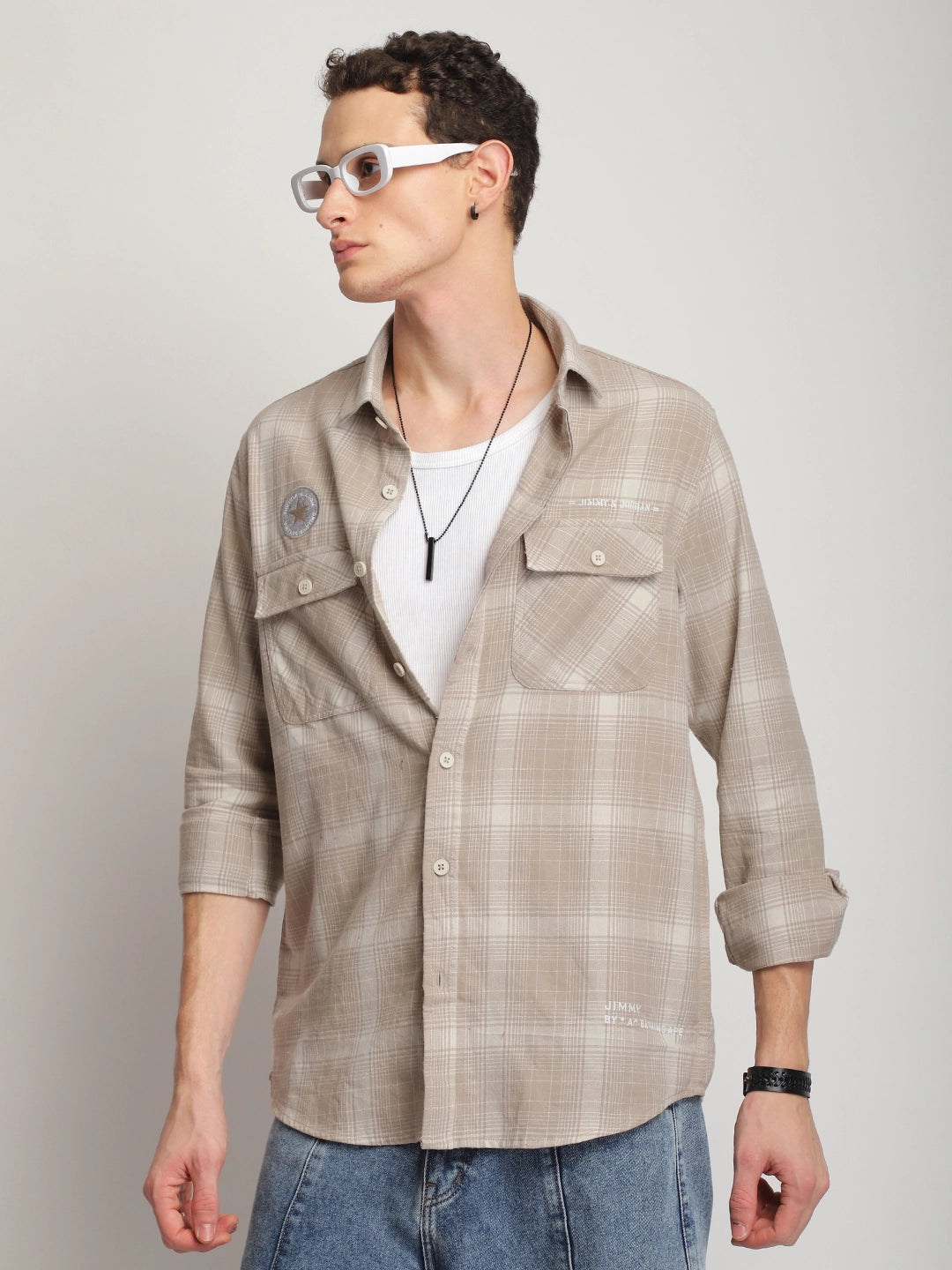 Sherwood Paled Check Beige Full Sleeve Shirt