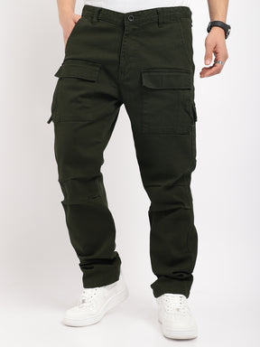 Riverside Dark Olive Green Cotton Plus Size Cargo