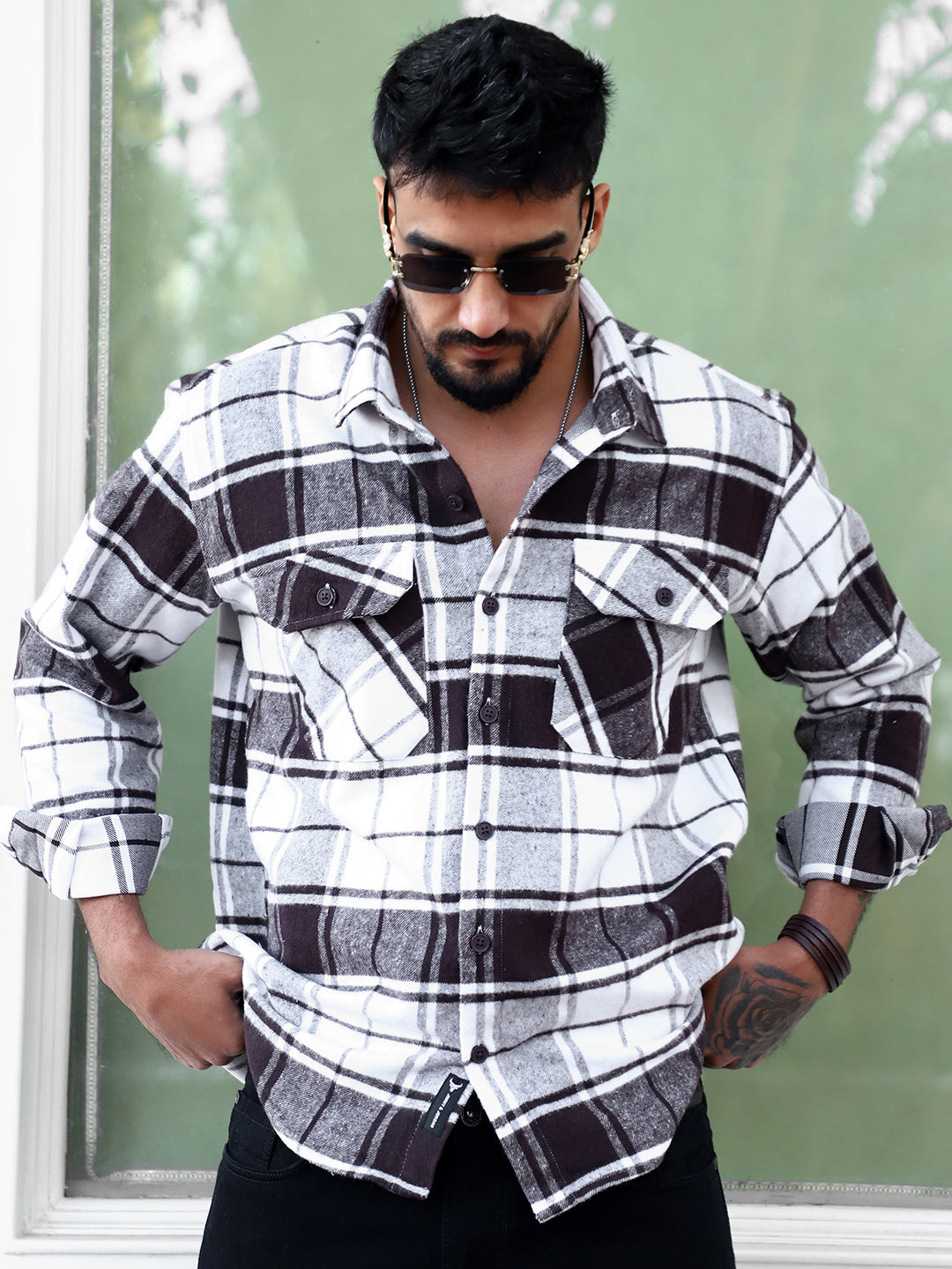 Frame Theory Dark Brown Check Shirt