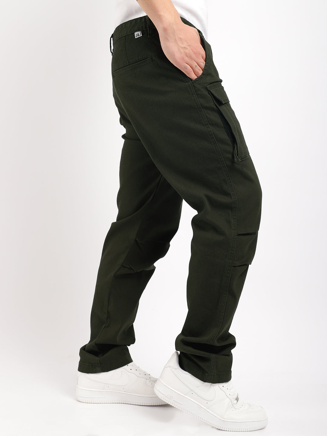 Riverside Olive Green Cotton Plus Size Cargo
