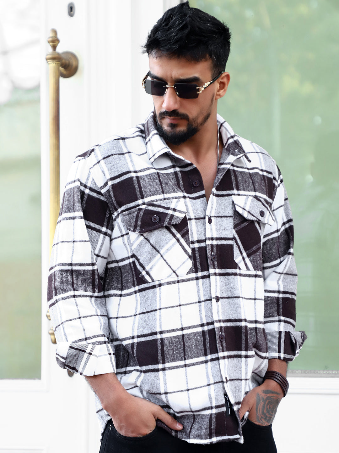 Frame Theory Dark Brown Check Shirt
