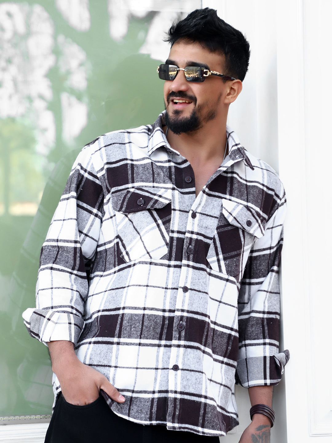 Frame Theory Dark Brown Check Shirt