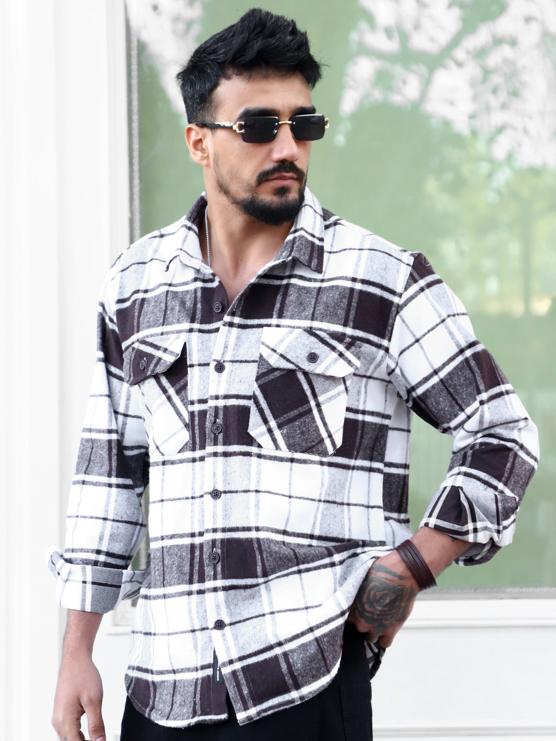 Frame Theory Dark Brown Check Shirt