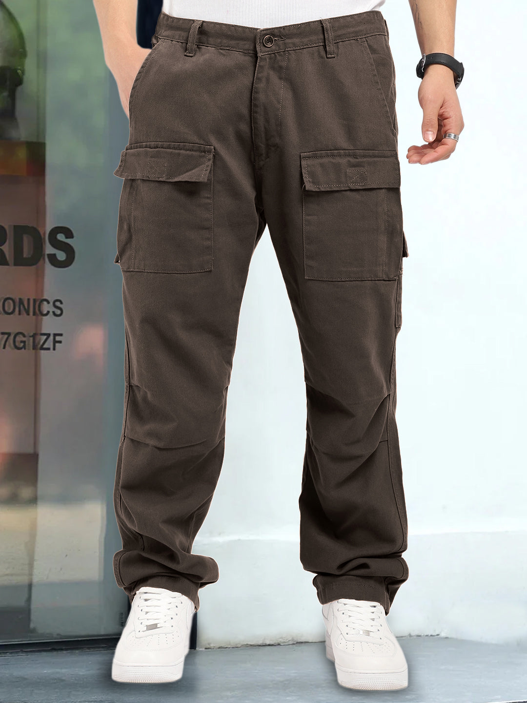 Riverside Dark Brown Cotton Cargo