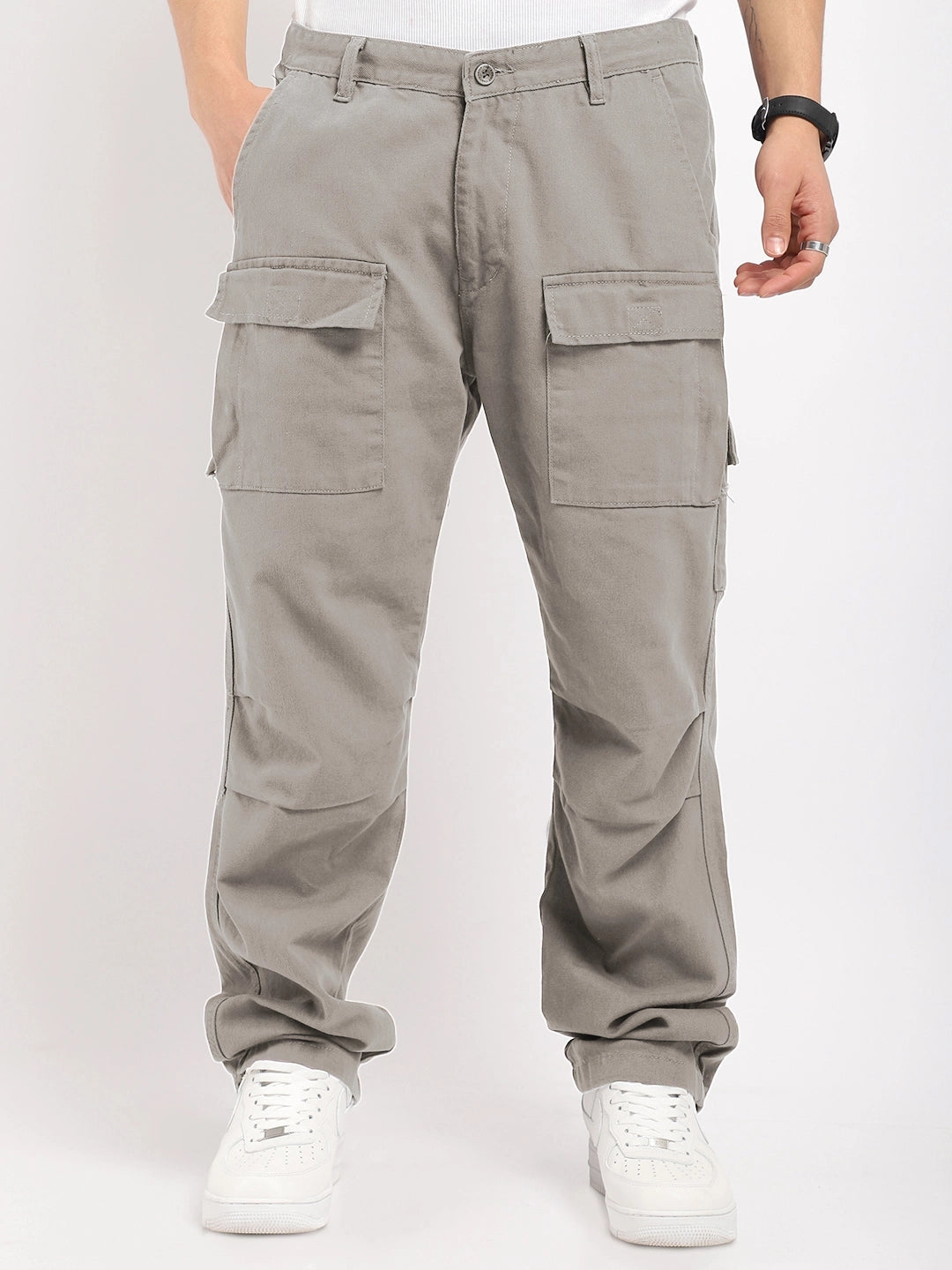 Riverside Stone Grey Cotton Cargo