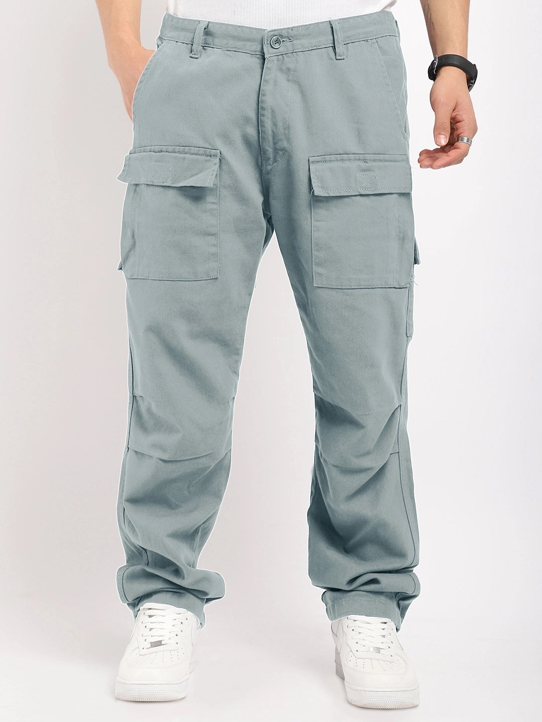 Riverside Chrome Grey Cotton Cargo