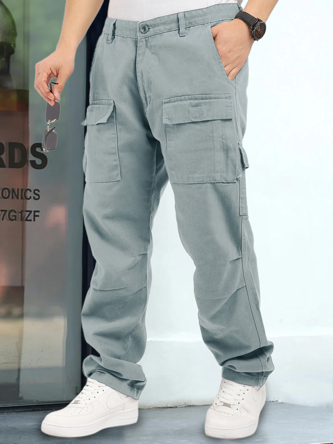 Riverside Chrome Grey Cotton Cargo
