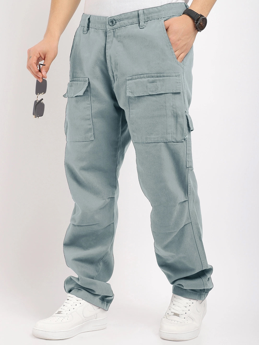 Riverside Chrome Grey Cotton Cargo