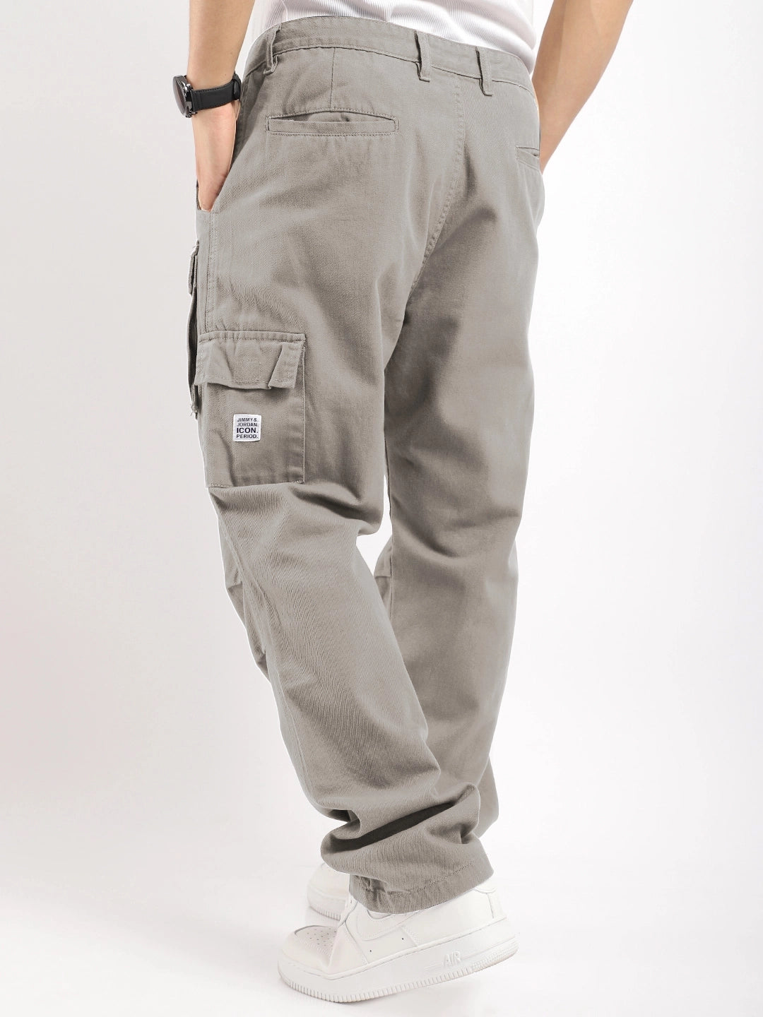 Riverside Stone Grey Cotton Cargo