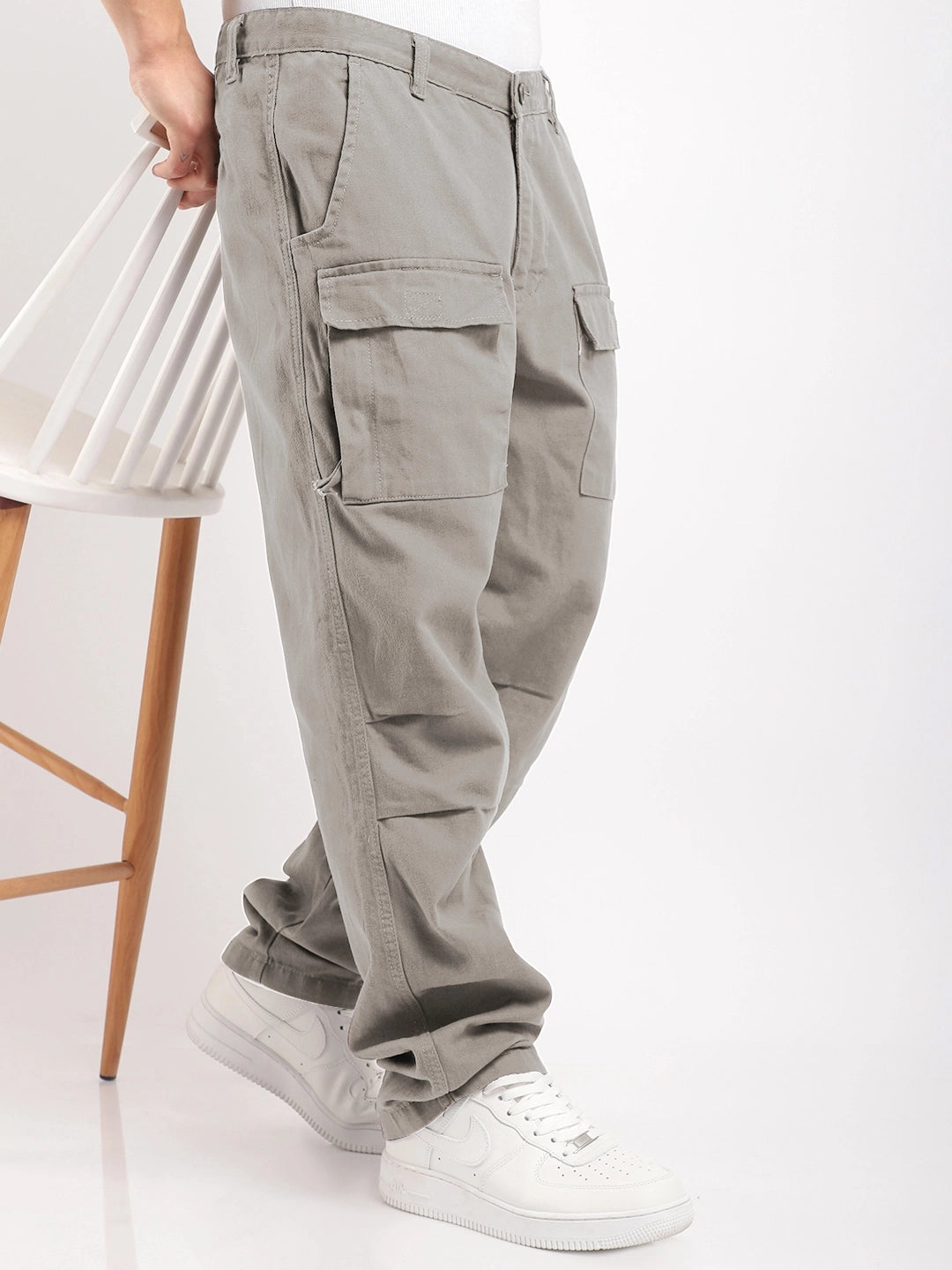 Riverside Stone Grey Cotton Cargo
