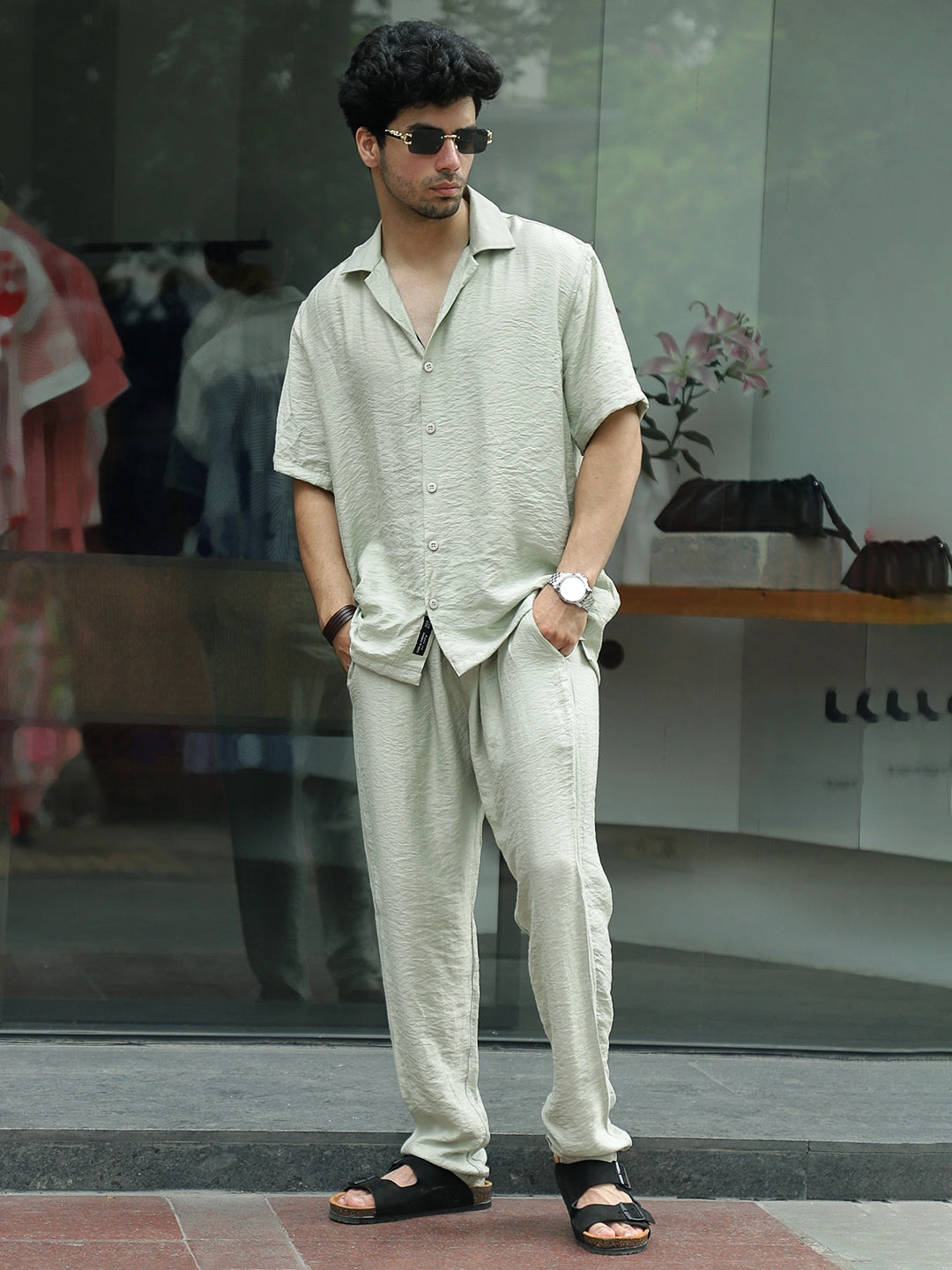 Linen Atlantica Mint Green Co-Ord Set
