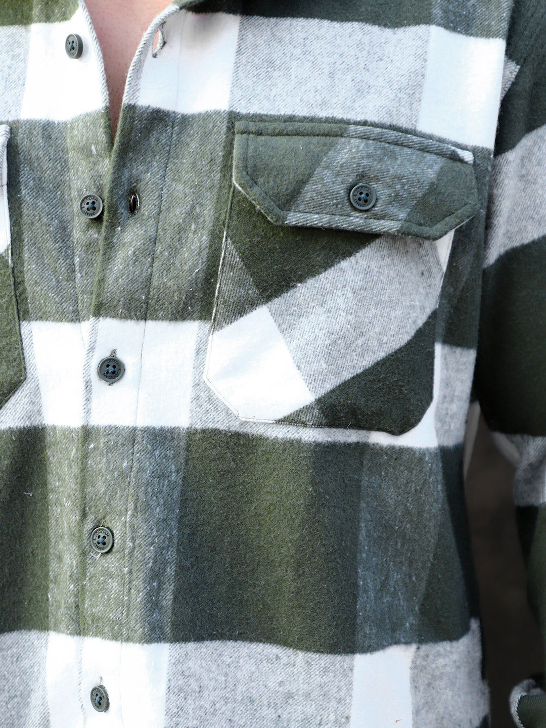 Frame Theory Olive Check Full Sleeve Shirt