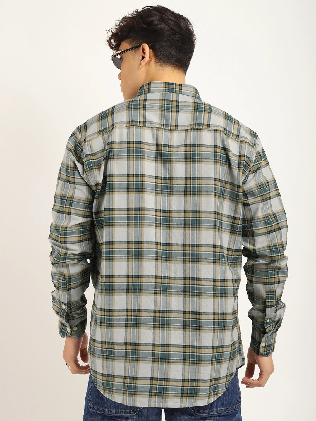 Fabric Eric Check Grey Full Sleeve Shirt