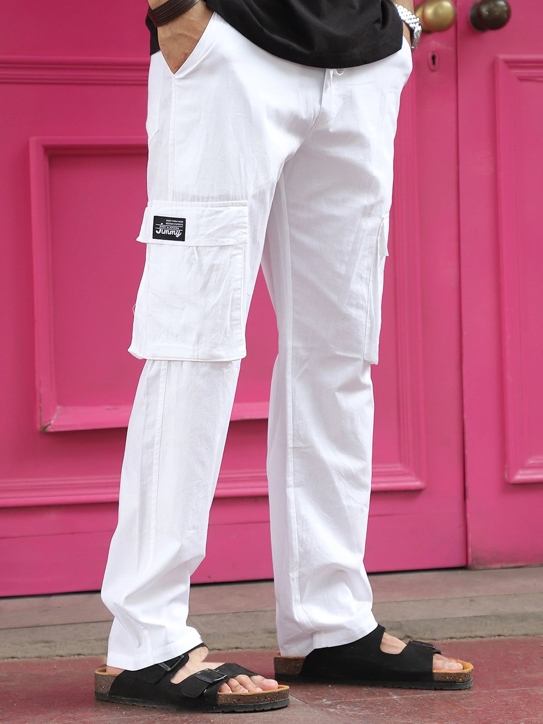 TerraTone White Baggy Fit Cotton Cargo