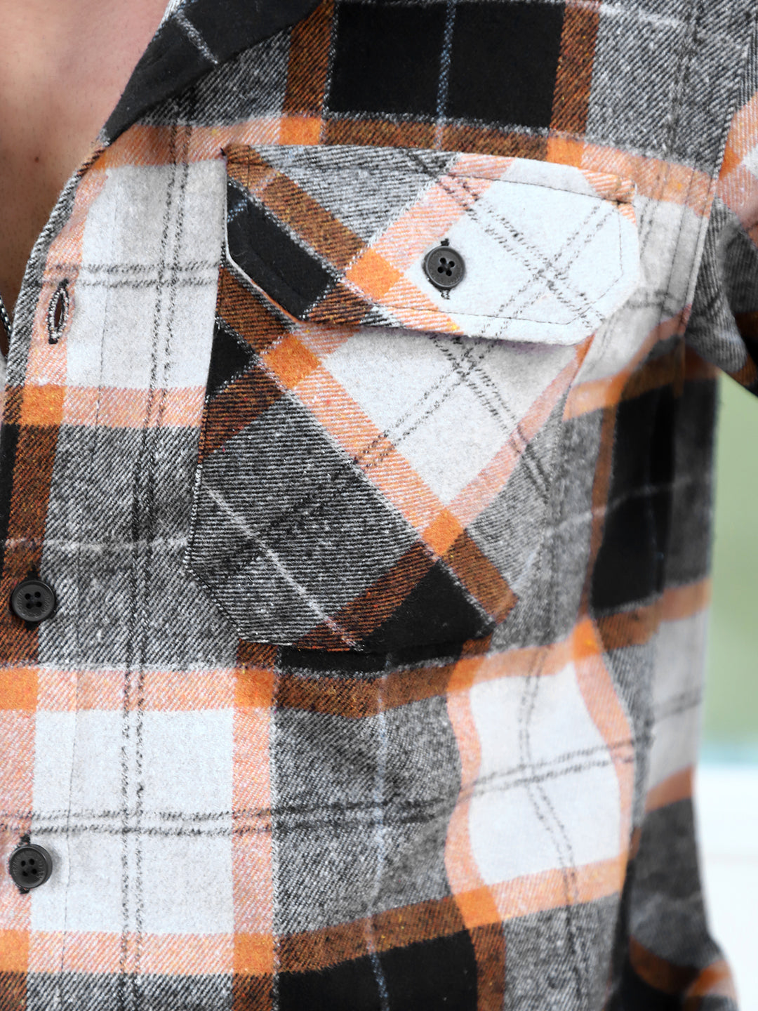 Daytona Dim Orange Check Full Sleeve Shirt