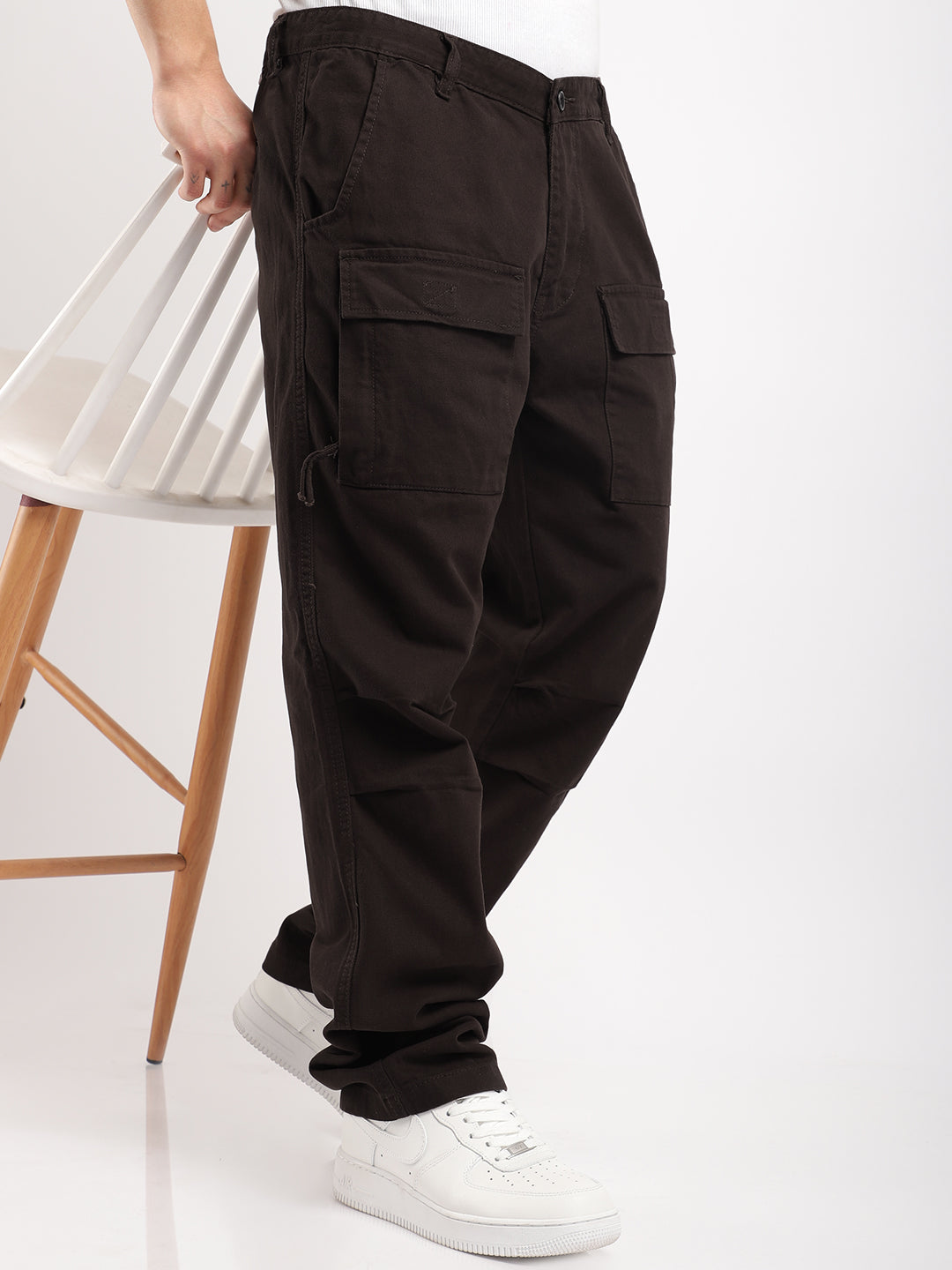 Riverside Coffee Cotton Plus Size Cargo