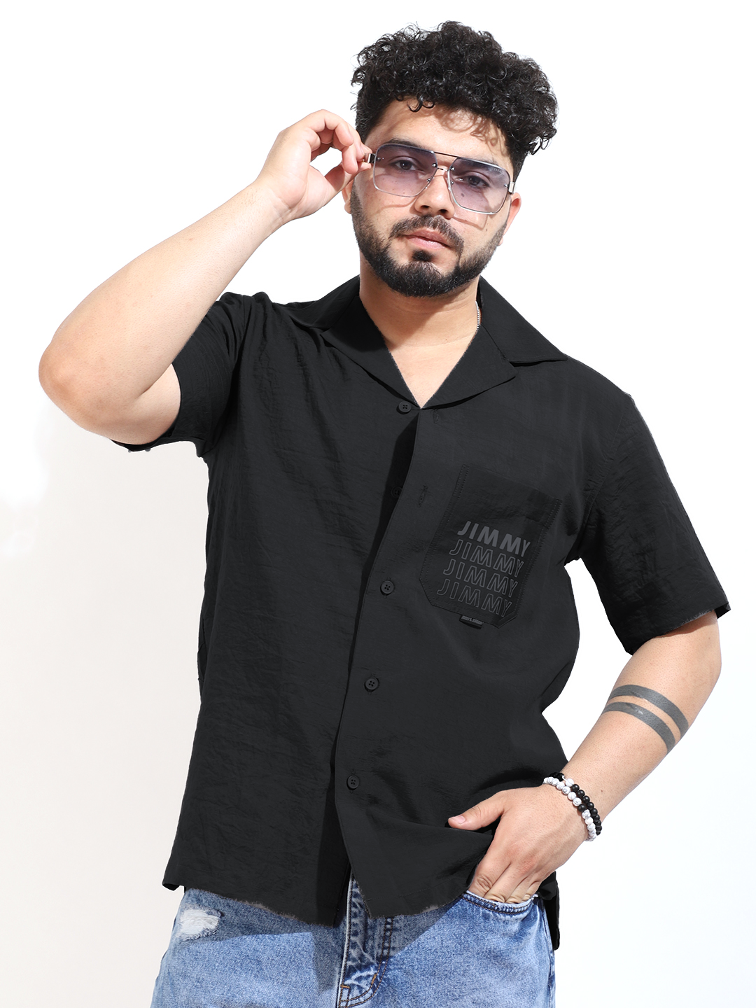 Softcrush Dark Grey Half Sleeve Shirt