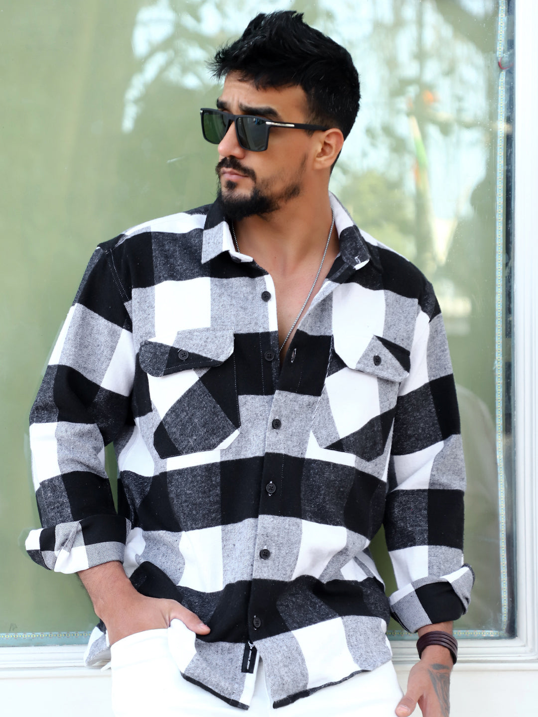 Frame Theory Grey Check Shirt