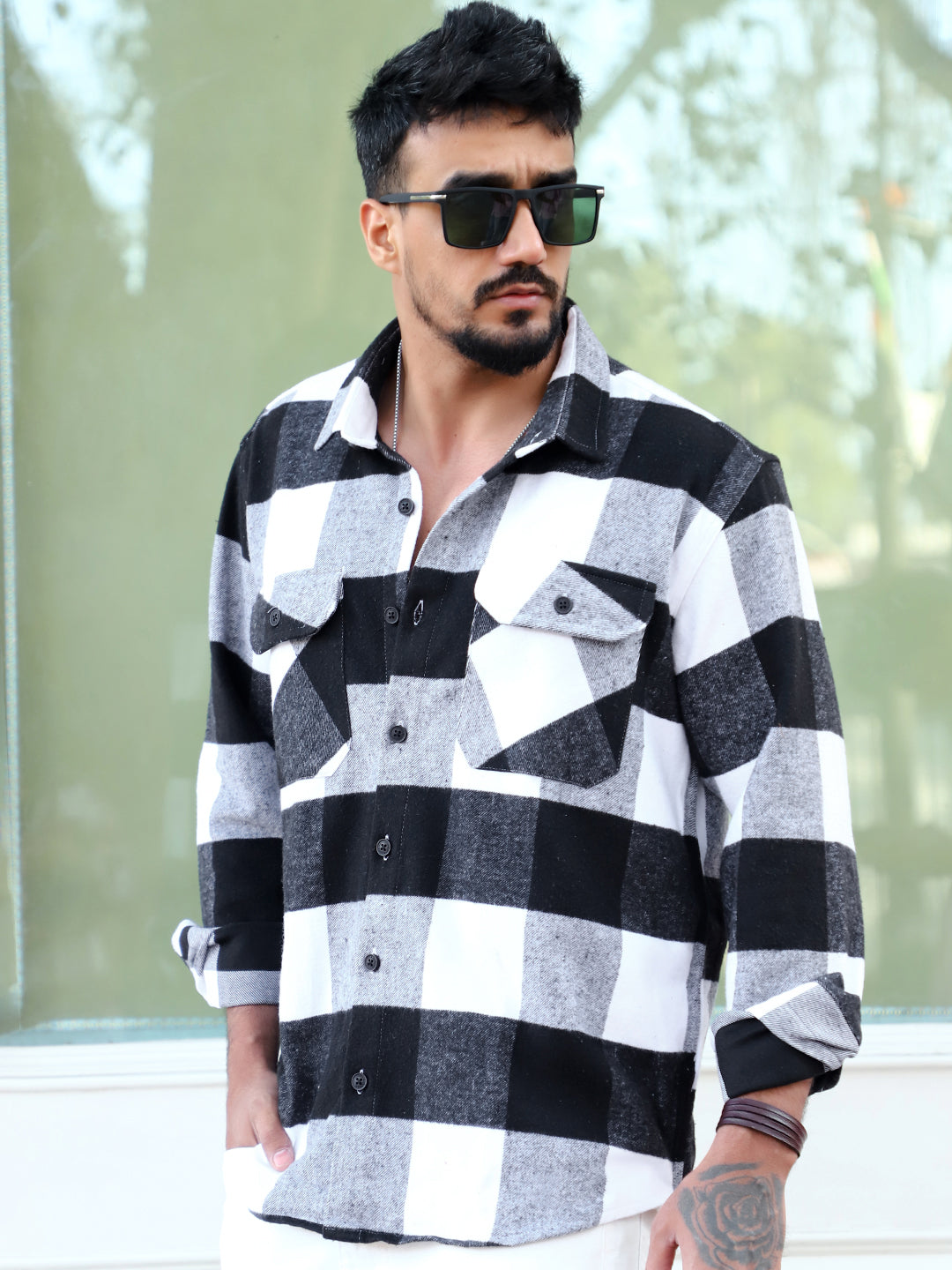 Frame Theory Grey Check Shirt
