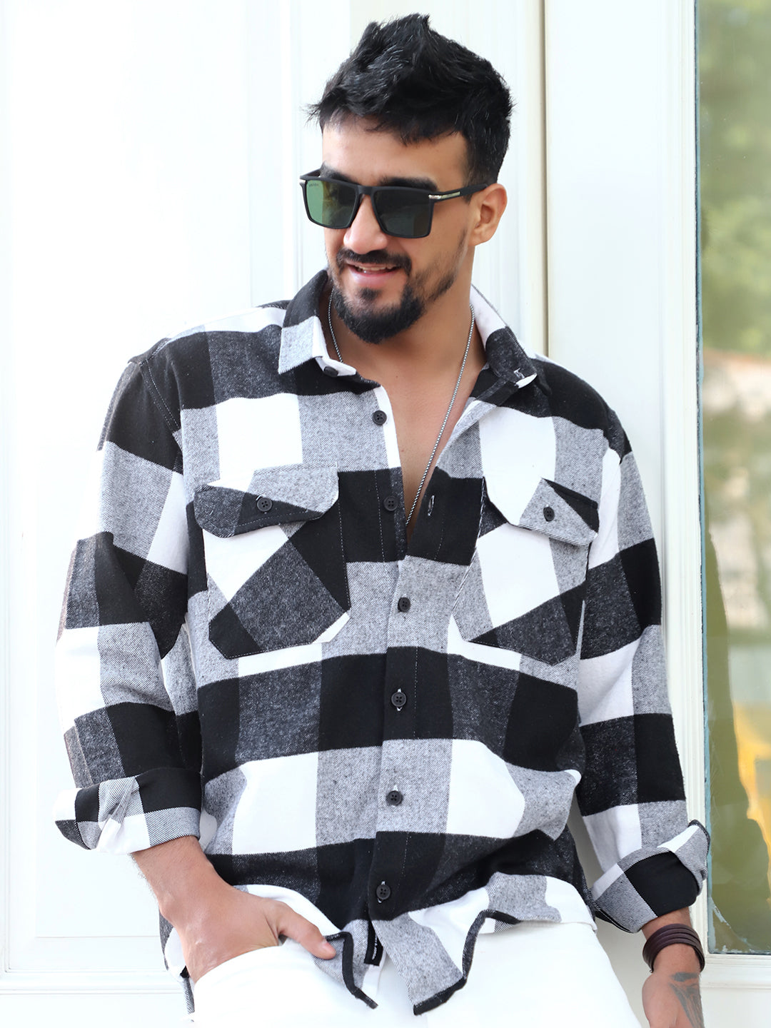 Frame Theory Grey Check Shirt
